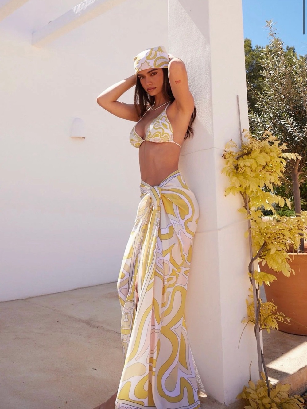 NOUGHTS AND KISSES BIKINI SET WITH SHARONG & HEAD SCARF